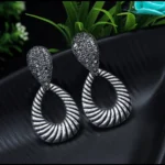 Silver Spiral Ripple Teardrops