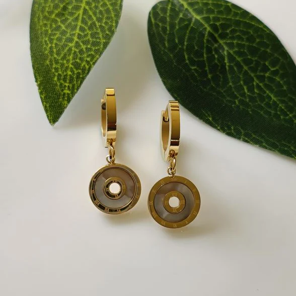 Roman Aura Circular Huggies - Image 1