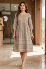Cotton Stripe Anarkali Kurtis - Image 2