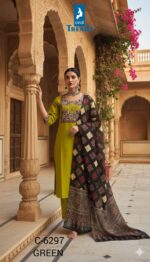 Readymade Cotton Pant Suits- Mirror Work - Image 2