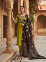 Readymade Cotton Pant Suits- Mirror Work