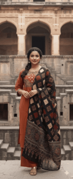 Readymade Cotton Pant Suits- Mirror Work - Image 2