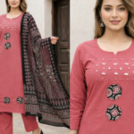 Readymade Cotton Pant Suits- Mirror Work