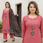 Readymade Cotton Pant Suits- Mirror Work - Image 2