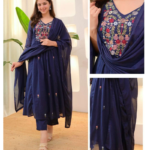 Festive Wear Silk Kurti Pant Set with Dupatta