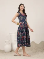 Flared Cotton Printed Dress - Image 2