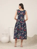 Flared Cotton Printed Dress - Image 4