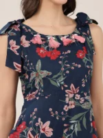Flared Cotton Printed Dress - Image 5
