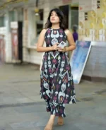 Printed Viscose Rayon Kurta Set black - Image 5