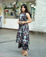 Printed Viscose Rayon Kurta Set black - Image 3