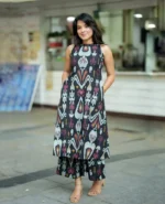 Printed Viscose Rayon Kurta Set black - Image 7