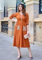 VISCOSE DESIGNER LADIES ONE PIECE GOWN DRESS - Image 3