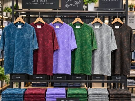 PLAIN ACID DROP SHOULDER T-SHIRTS