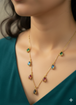 Anti Tarnish Tear drop stone necklace - Image 3