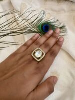 Anti Tarnish Statement kundan ring - Image 2