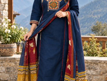 Cotton Kurti Set with Dupatta