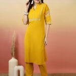 Cotton Flex embroidered kurta pant set
